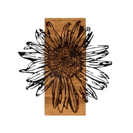 Wallity Daisy - Escultura de pared en Negro y Nogal
